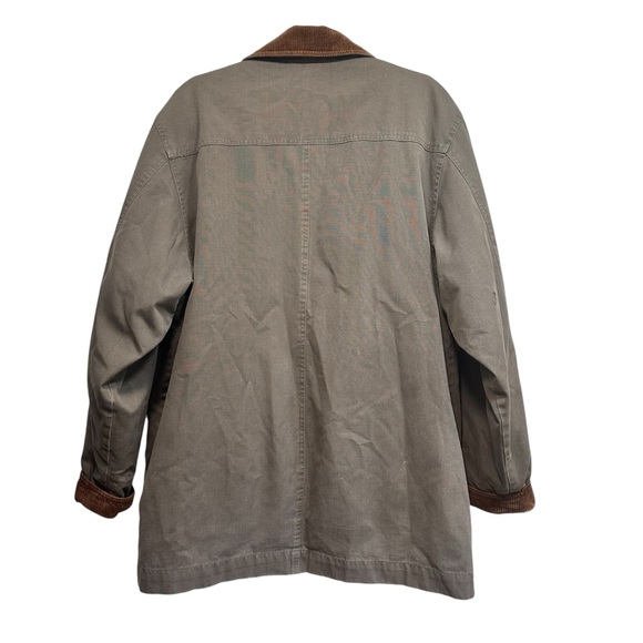 Vintage Chore Coat Classic Barn Jacket Quilt Lined Corduroy Collar, size Medium - Picture 2 of 12